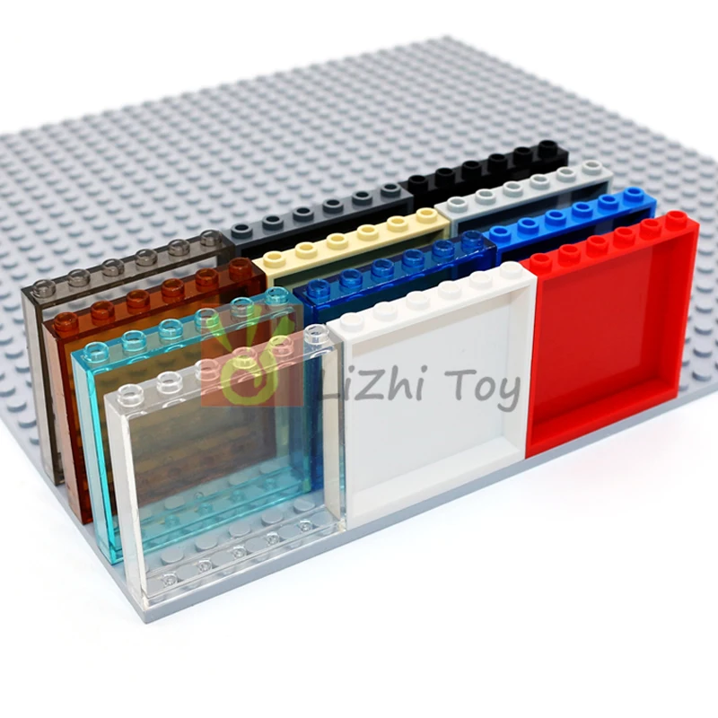 30pcs MOC Brick 59349 Panel 1x6x5 Window DIY Enlighten Building Block Bricks Compatible with Assembles Architecture Construction