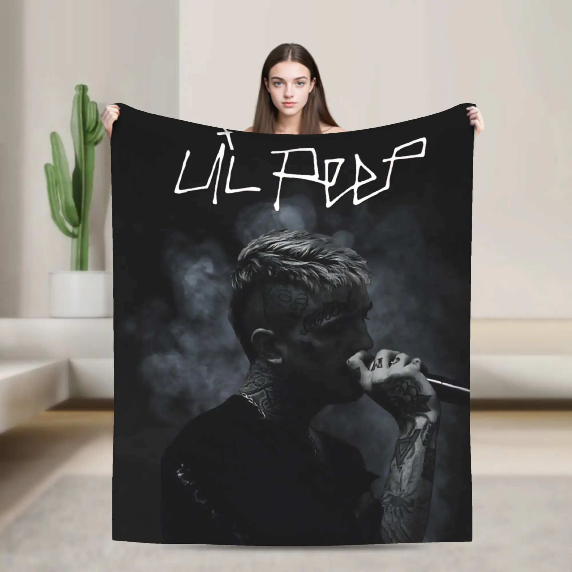 Lil Peep Cool Rapper Throw Blanket for Couch Fuzzy Soft Plush Blanket 50x60 Inches Multiple Sizes Bedspread for All Seasons