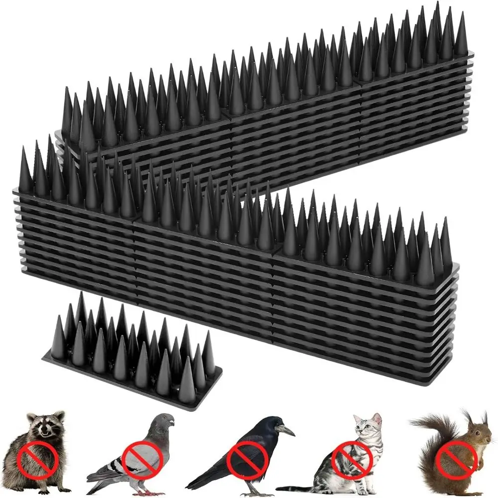 

8/12pcs Anti Climb Bird Scarer Repeller Long Lasting Waterproof Anti Bird Spike Strip Durable Reusable Bird Defender Spikes