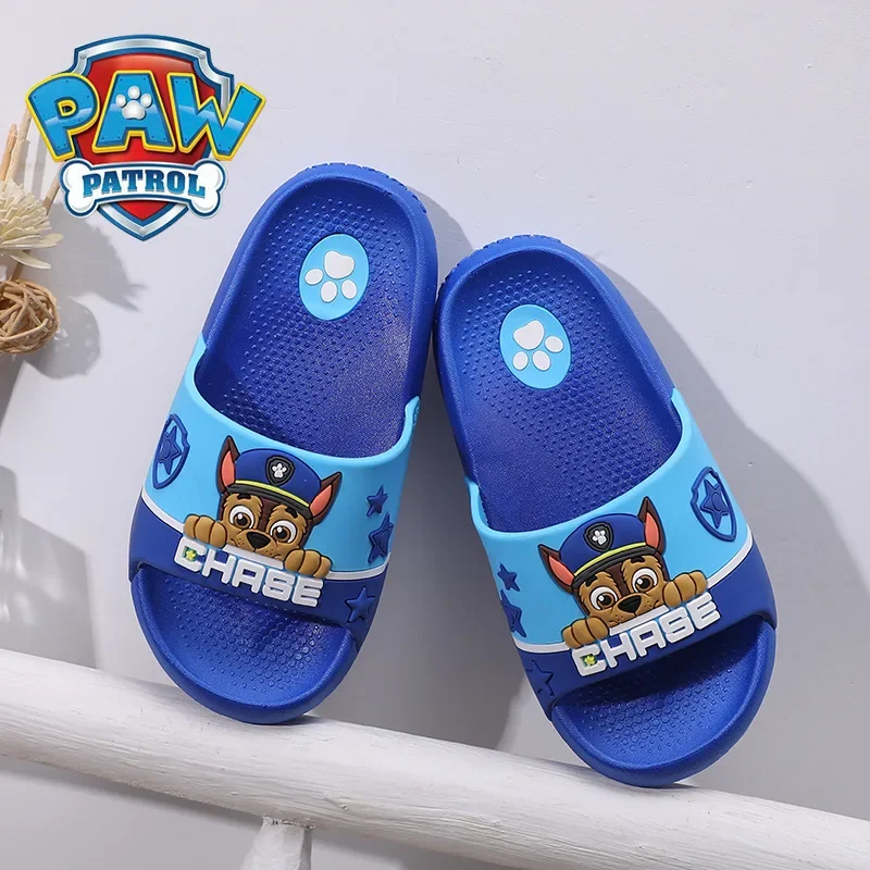 Paw Patrols Kawaii Chase Cartoon Summer Slippers Boys Girls Indoor Home Cosplay Sandals Bathroom Non-Slip Breathable Kids Gift