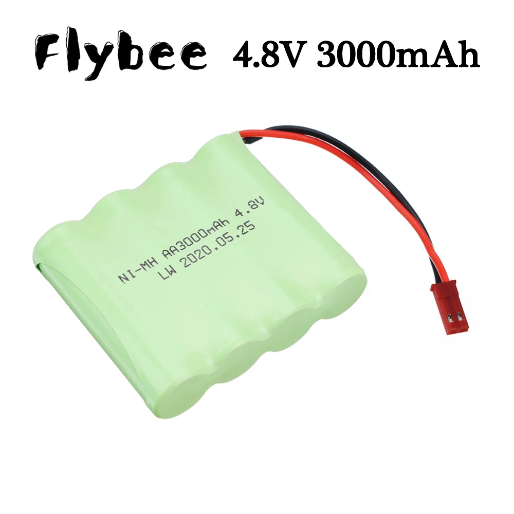 Batterie Nilaissée aste pour voitures électriques RC, prise JST, 4.8V, 3000mAh, AA, 4.8V, camions, robots, réservoirs, pistolets, bateaux