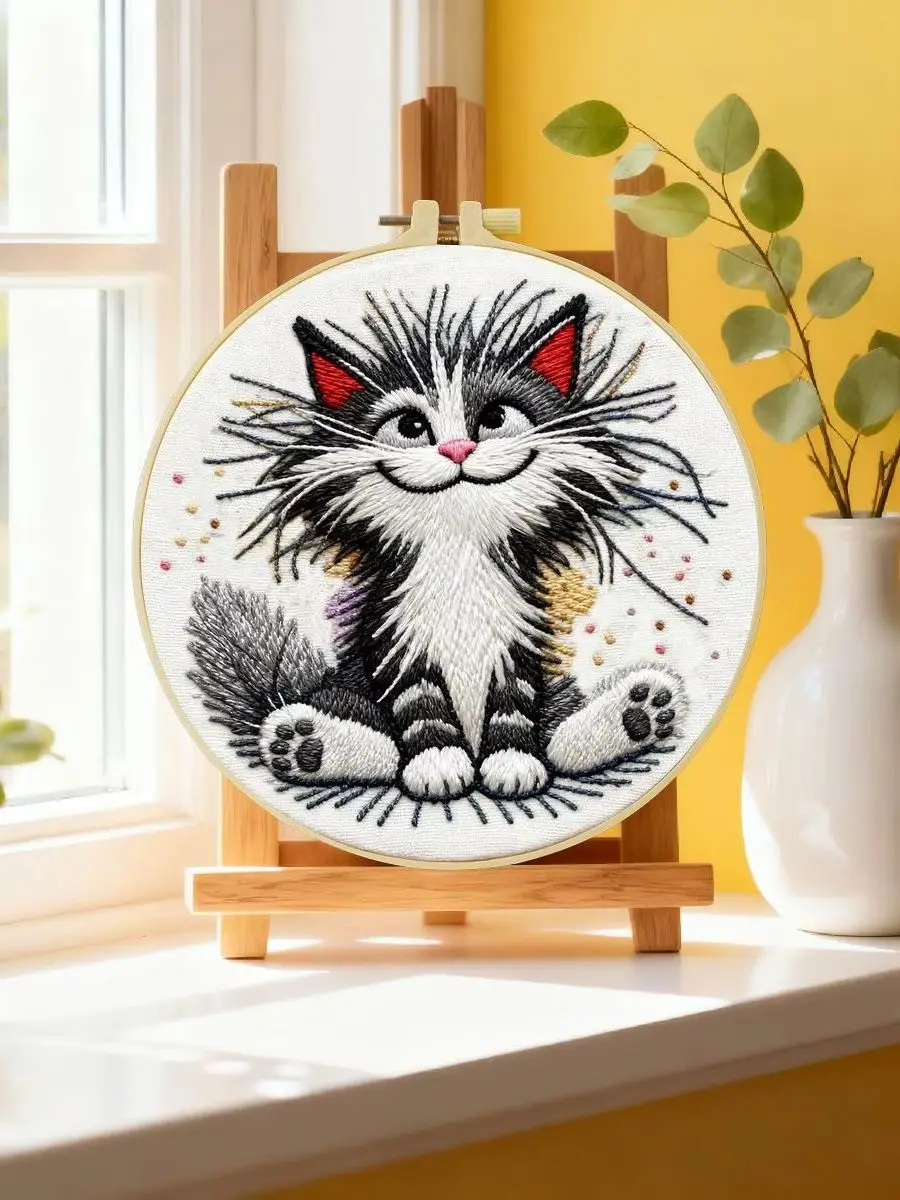 1 Stück 20X20CM/15X15CM 7,87/6,3 Zoll Garten-Stickerei-Starter-Kit DIY-Kit DIY-Stickerei-Set für Anfänger – Detail 6
