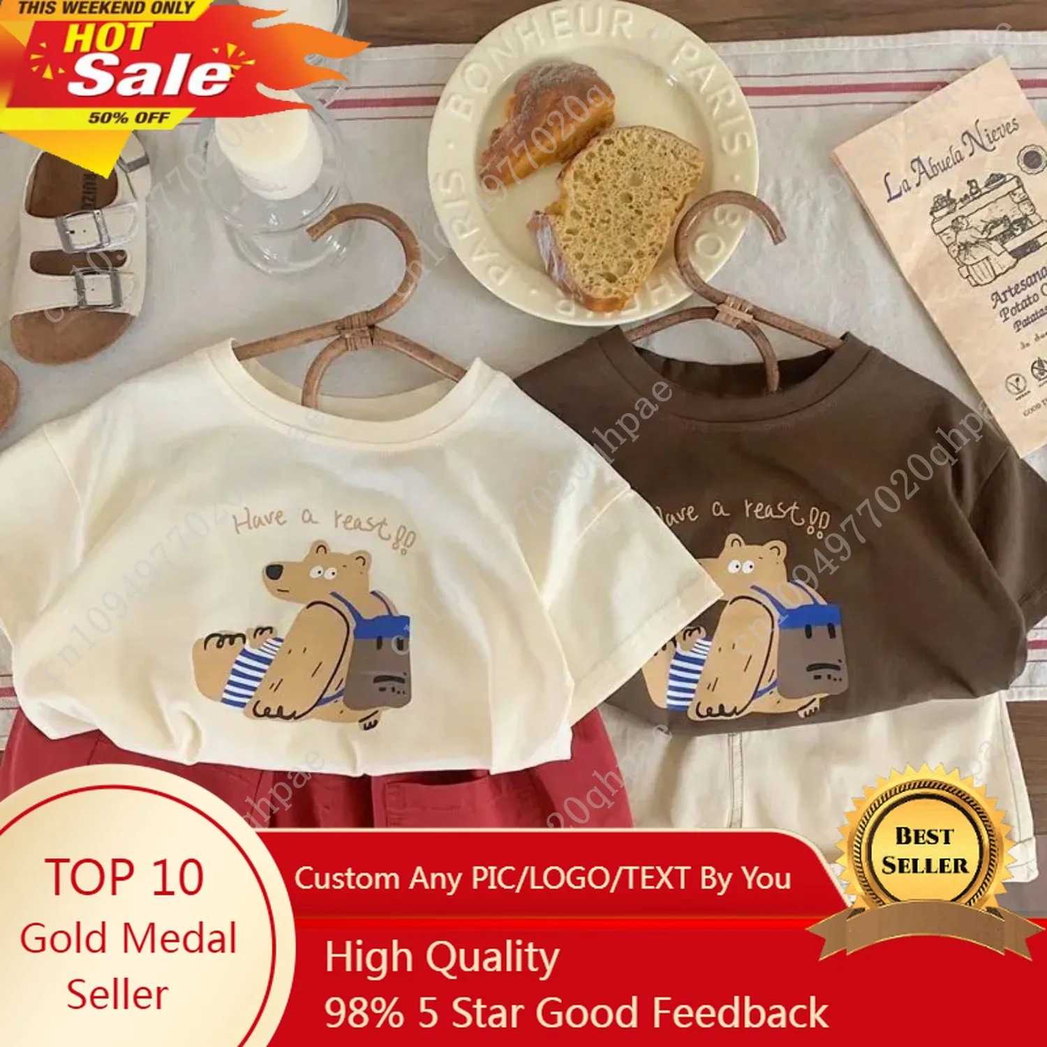 

New Child Fashion Short Sleeve TShirt Pure Cotton Costume Thin Casual Loose Tees Boys Baby Print Round Neck Bottoming Shirt