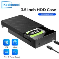 Carcasa de disco duro SATA a tipo C de 2,5/3,5 pulgadas, adaptador de carcasa de disco duro compatible con caja HDD externa de 22TB hasta 5Gbps para PC y portátil