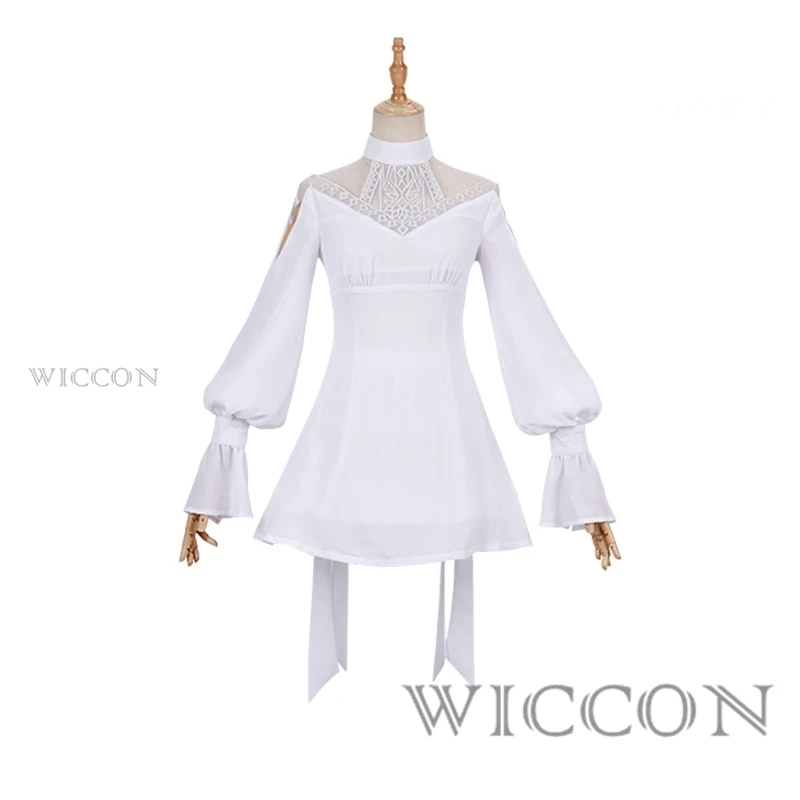 لعبة فاينل فانتسي XIV: عالم تولد من جديد راين مينفيليا أزياء تنكرية فستان شبكي أبيض بدلة نسائية مثيرة للهالوين كرنفال