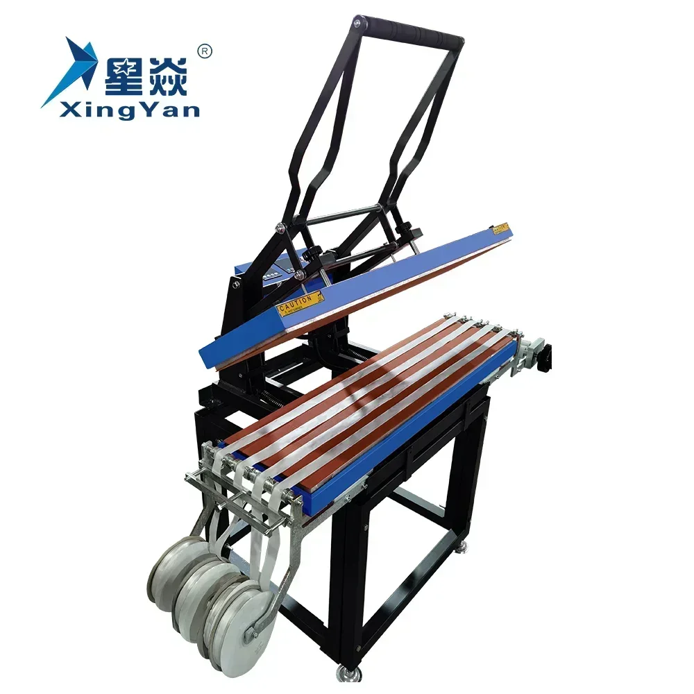 

Xingyan 25*100cm Upper And Lower Double Heating Plate Rotary Lanyard Heat Press Machine For Sublimation Ribbon Transfer Printing