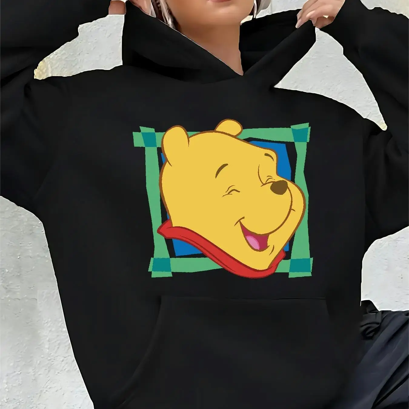 

Женские толстовки с капюшоном Disney Winnie The Pooh, модная уличная одежда большого размера, толстовки унисекс, осенне-зимние флисовые повседневные универсальные