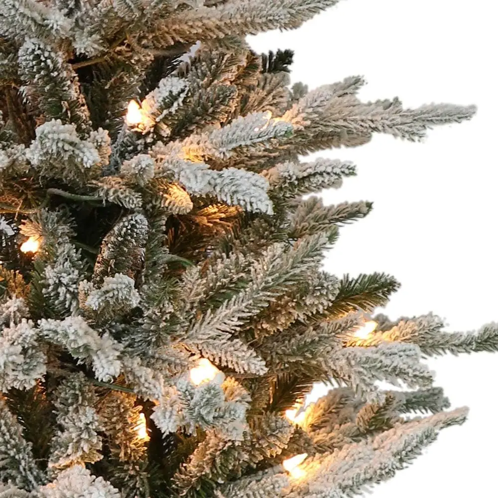 

4.5 Foot Pre-Lit Potted Flocked Arctic Fir Artificial Christmas Tree with 70 UL-Listed Clear Lights