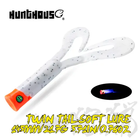 Hunthouse Twin Tail Trailer Soft Fishing Lures Silicone Spinning 145mm 21.7g 3PCS PVC For Pike Barsch Zander Fish Accessories