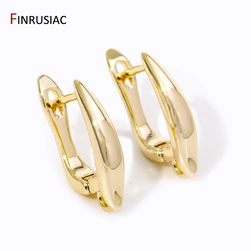 18K Gold Plated Brass Smooth Earwire Fasteners Earring Hooks Clasps,Earring Fixtures,DIY Women Shvenzy Earrings Making Supplies