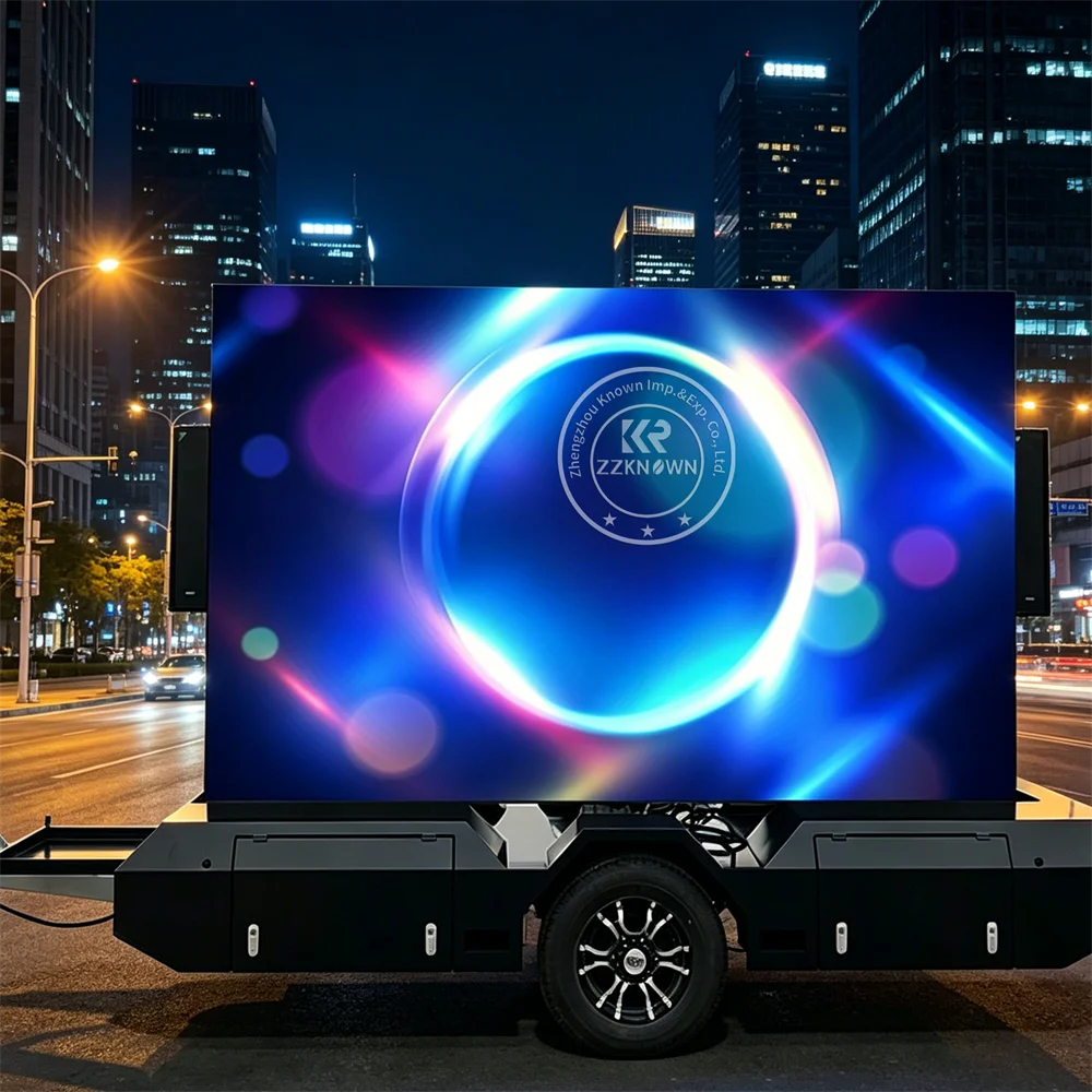 Mobile Solar LED Advertising Trailer Outdoor Digital Billboard Screen Truck Event Marketing Display Trailer With Remote System