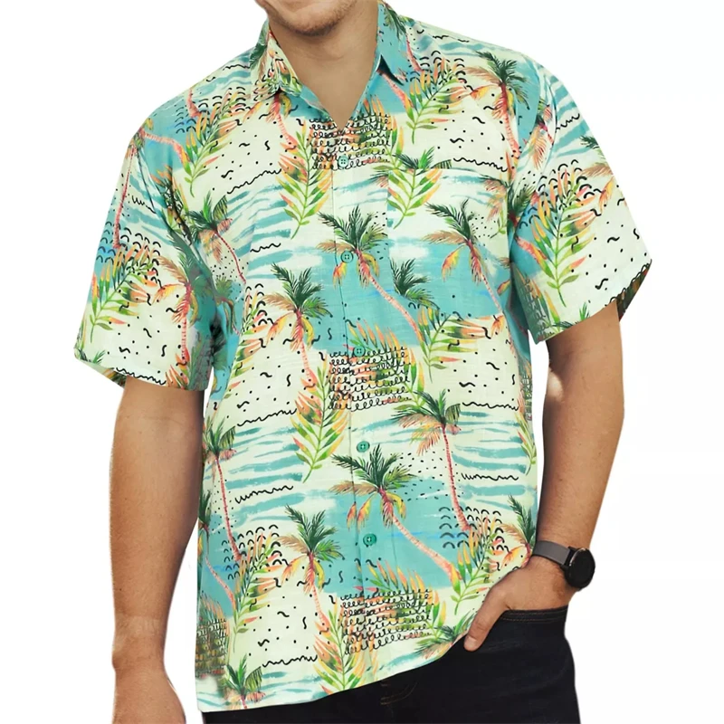 

3d Print Vintage Man Shirt Tropic Coconut Tree Men Women Fashion Oversized Hawaiian Beach Shirt Vacation Blouse Mens Clothing