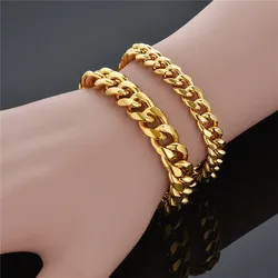 Good Polished Chain Bracelet for Men Women - 5/8/10mm Sturdy Stainless Steel Curb Width Cuban Link Chain for Men