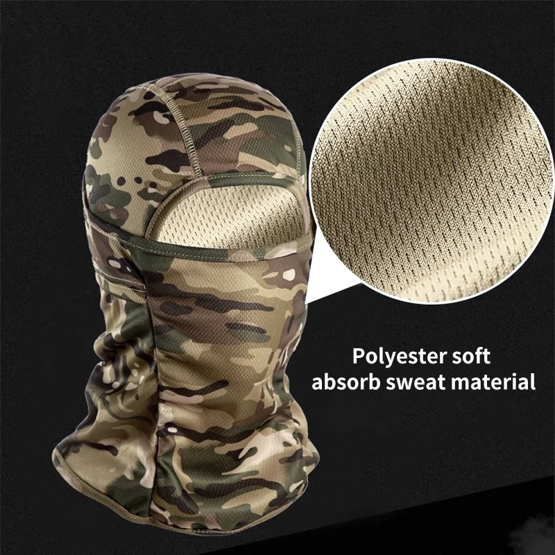 Cycling Face Mask Camouflage Full Face Mask Outdoor Sun Protection Mask Camo Mesh Quick Dry Mask CP Hunting Army Face Neck cover