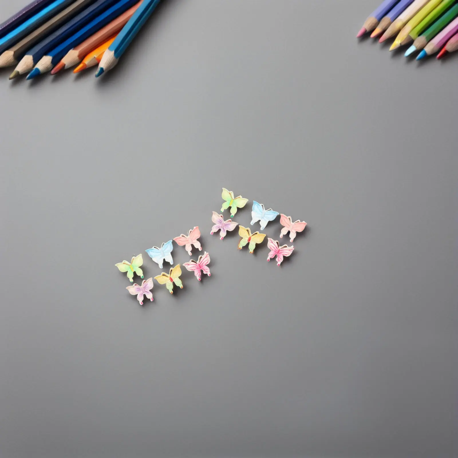 80Pcs Miniature Butterfly Micro Landscape Resin Charms for Garden Bonsai Accessories Fairy Garden Mini Craft Decor Home
