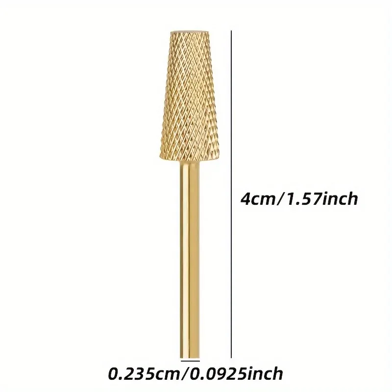 1/2/3Pcs/Box Gold Carbide Clean Nail Drill Bit Tool Rotary File Manicure Pedicure Tools