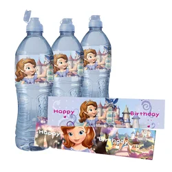 24pcs Cartoon Disney Sofia The First Water Bottle Stickers Label Birthday Party Bottle Packaging Baby Shower Sofia Party supply