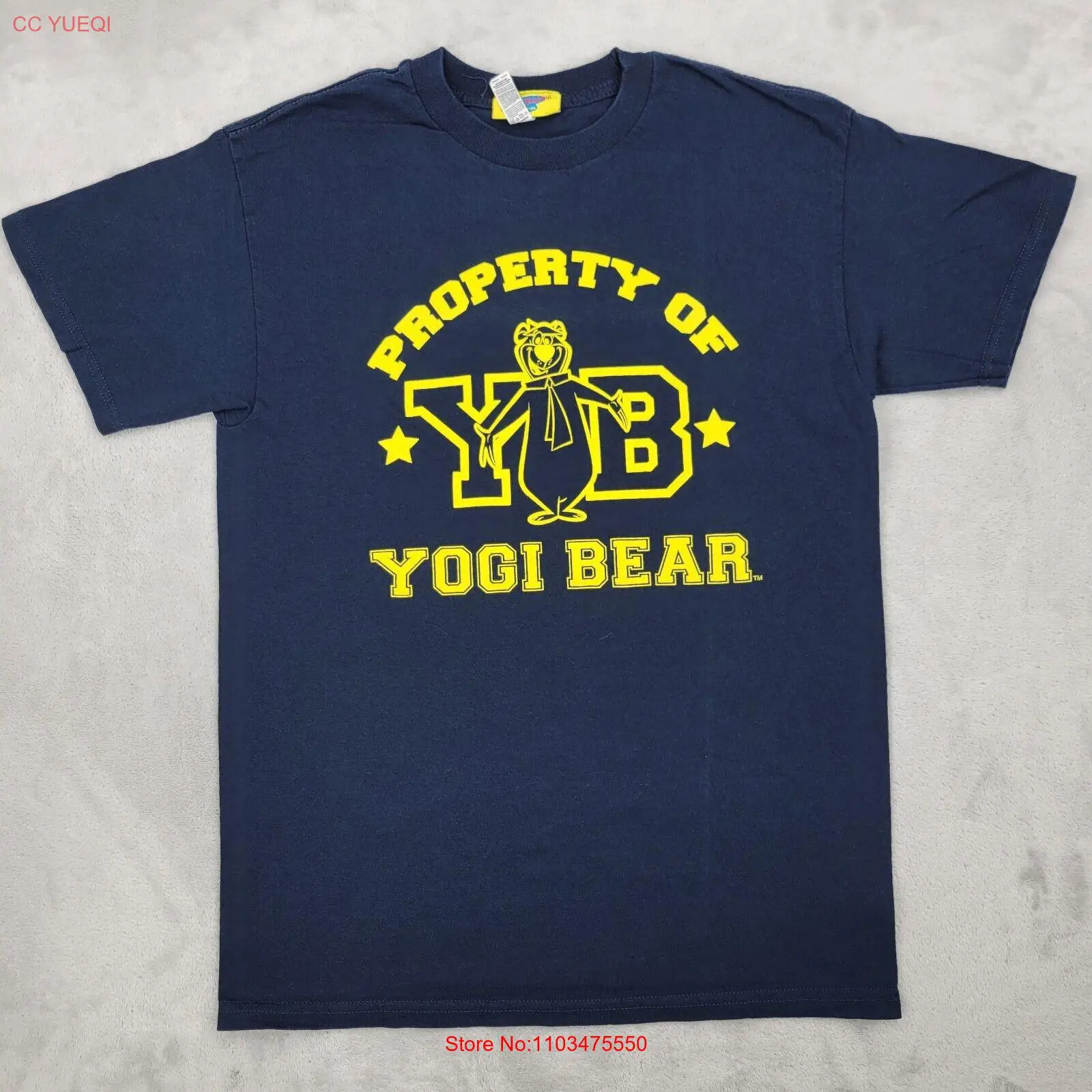 Рубашка Yogi Bear Мужская, средняя винтажная, Ханна Барбера, мультяшный желтый каменный парк