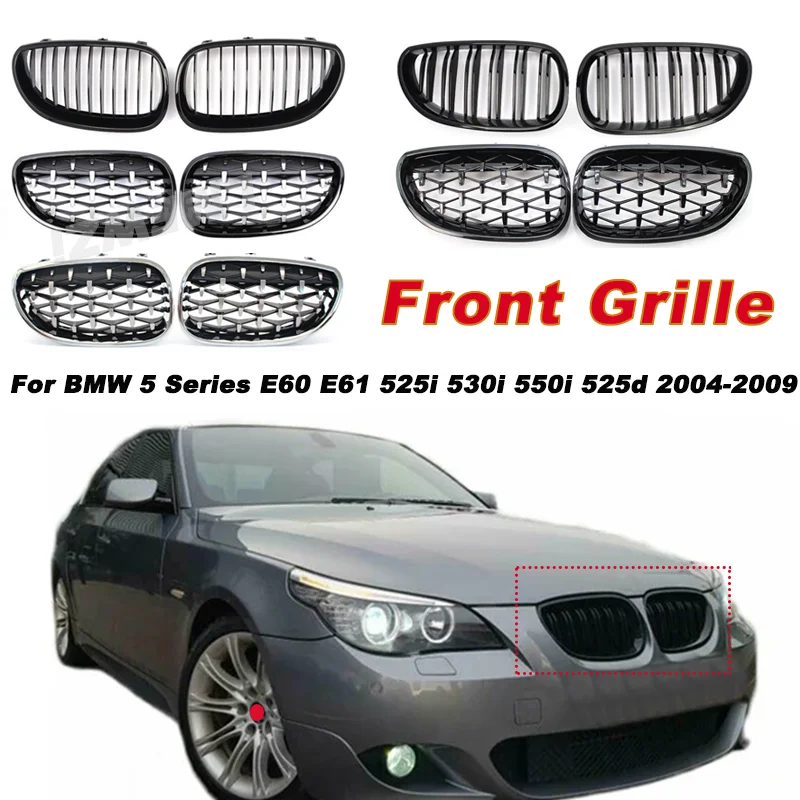 

For BMW 5 Series E60 E61 525i 530i 550i 525d 2004-2009 Front Sport Kidney Grille Grill