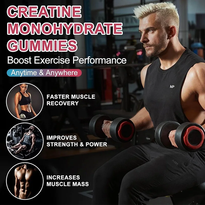 Creatine Monohydrate Gummies 6000mg of Creatine Monohydrate per Serving Muscle Strength Muscle Builder Energy Boost