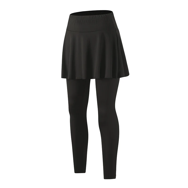 Damen Sommerkleid in Unifarbe mit Hose, Lässiger Sportrock, Plissierter Rock, Laufleggings, Freizeithose – Detail 10