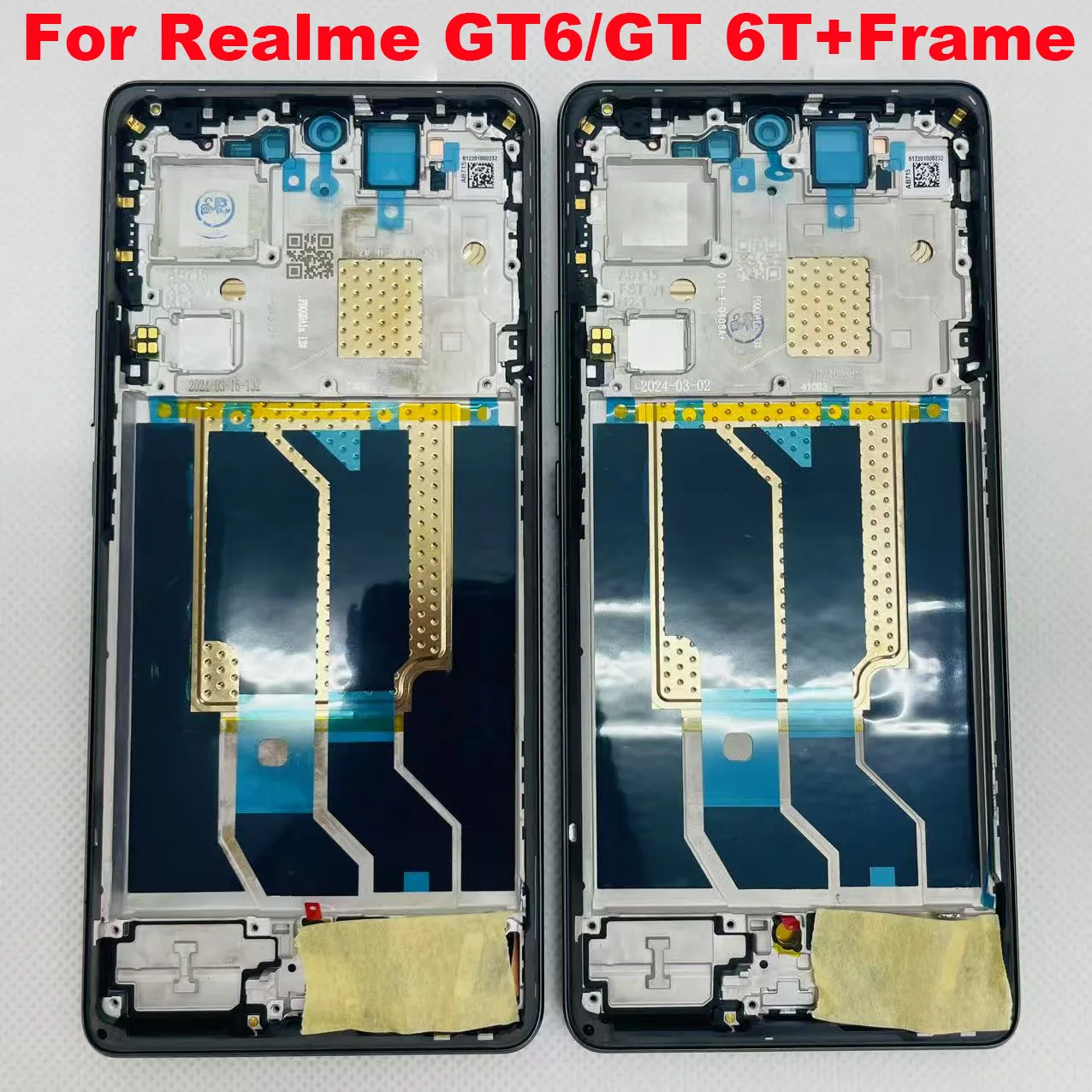Original 6.78' Amoled For Oppo Realme GT6 RMX3851 LCD Display Touch Screen Digitizer For Realme GT 6T RMX3853 Display With Frame image 2