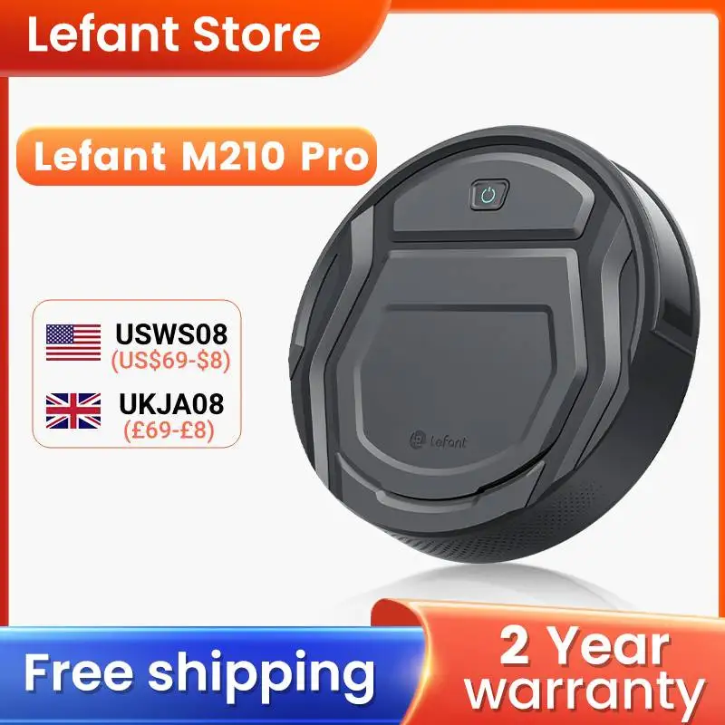 Lefant M210Pro Robot Vacuum Cleaner Suck and Sweep 2-in-1 Mini App/Google/Alexa Control 6 Cleaning Modes for Pet Hair Hard Floor