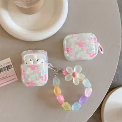 Small fresh pink flowers For Apple AirPods 1 2 pro Bluetooth Headphone Cover 3rd Generation Silicone Soft Cover Protective Case