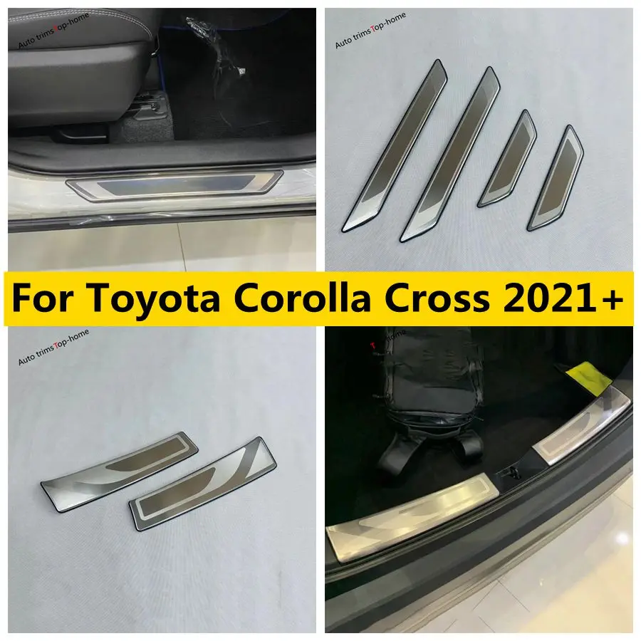 

Stainless Steel Rear Trunk Bumper Protector Door Sill Kit Cover Trim Fit For Toyota Corolla Cross 2021 - 2024 Car Accessories