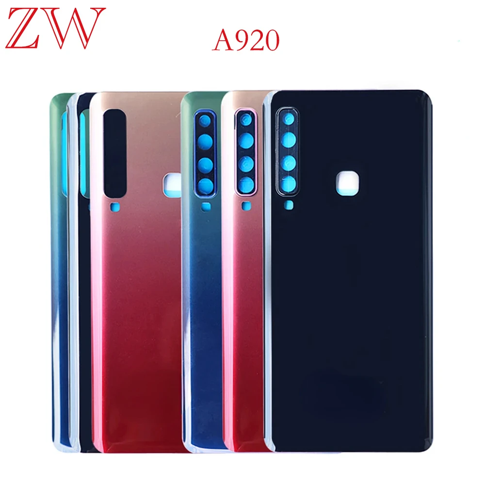 New For Samsung Galaxy A9 2018 A920 A9S A920F A9200 Battery Back Cover Rear Door 3D Glass Panel Housing Case Camera Lens Replace