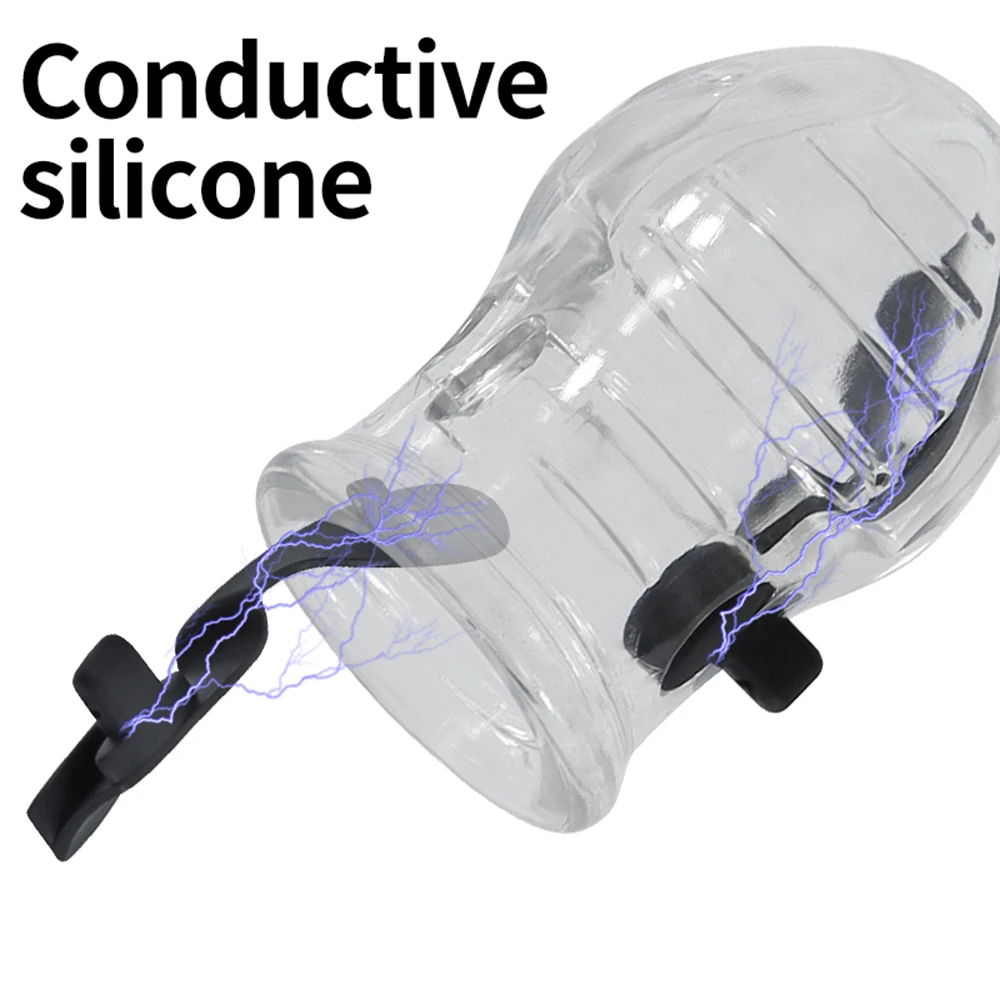 Penis Stretcher Electric Shock Penis Extender Glans Condom Ejaculation Delay Cage Bdsm Dick Stimulation Therapy Man Gay Sex Toys view 2
