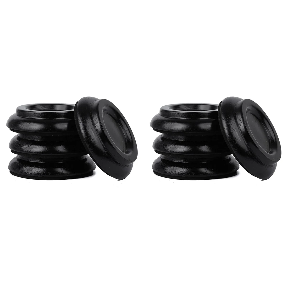 ABME Piano Caster Cups Piano Wheels Upright Piano Leg Foot Pads Protectors Wood Set of 8, Black