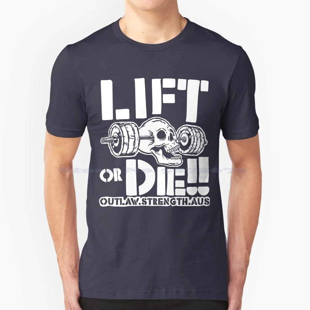 Lift Or Die T Shirt 100% Cotton Tee Strength Training Strong Bodybuilding Gym