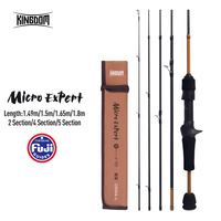Kingdom Fishing Rod Micro Expert Stream 1.49m 1.5m 1.65m 1.8m Ultralight MF Action FUJI A 24+30T Carbon Fiber Stream Travel Rod
