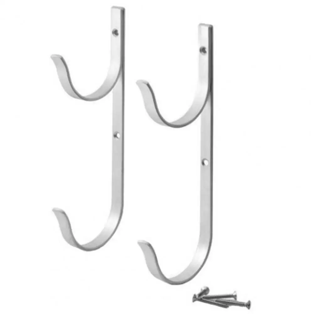 2Pcs Pool Equipment Hook Silver Color Pool Supplies Hook Heavy Duty Skimmers Leaf Rakes Nets Pool Supplies Hanger Storage