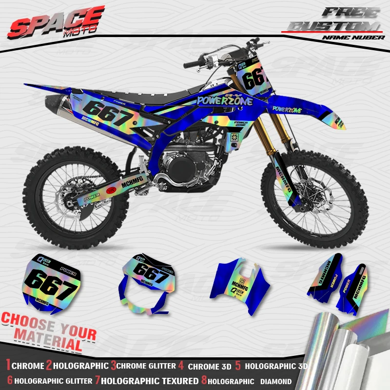 SPACE MOTO Custom Motorcycle Graphics Background Decals Stickers For YAMAHA 19-23 YZF250 18-22YZF450 19-22 WRF450 20-23 WRF250