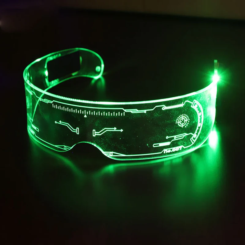 Luminous Technological Sense Glasses Glow Party Costume Decorative LED Light Up Glasses For Halloween Party Kids Luminous Toys