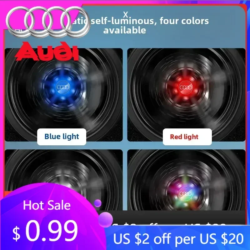 

Hub Caps Hot A4 A6 For Audi AUDI 4pcs Hub Led Lights Cap Car Floating Illumination Wheel Center Covers Caps For AUDI A3 A4 A5