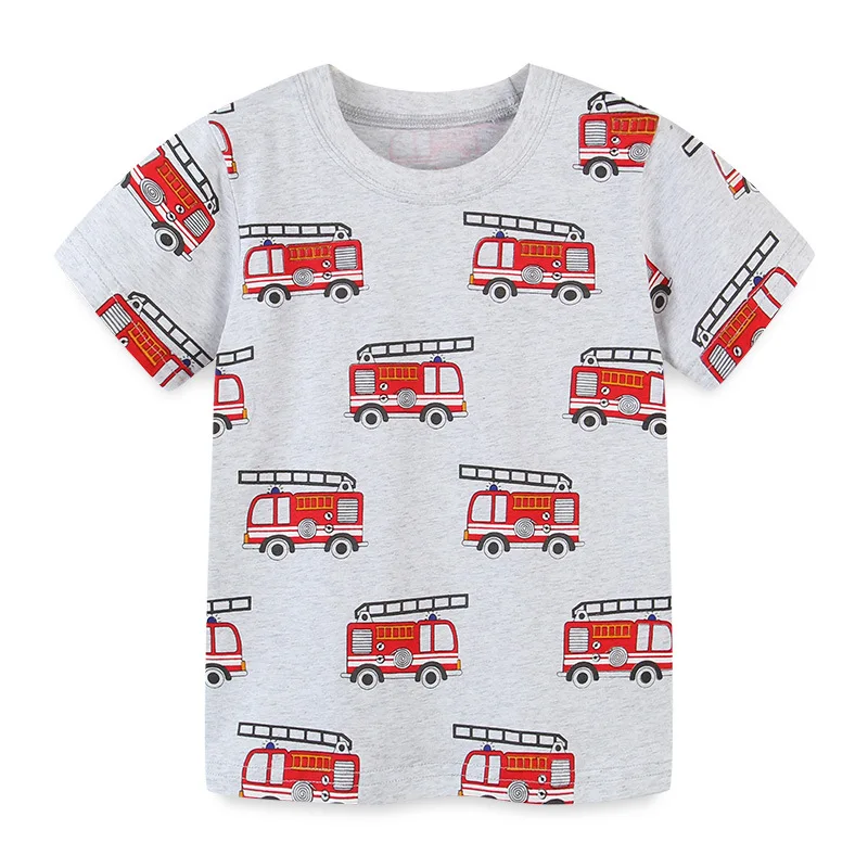 Little maven Summer Boys T Shirt Excavator Pattern Baby Boys Tops Tees 4Years Old for Shorts Sleeve Shirts Cotton Children Shirt