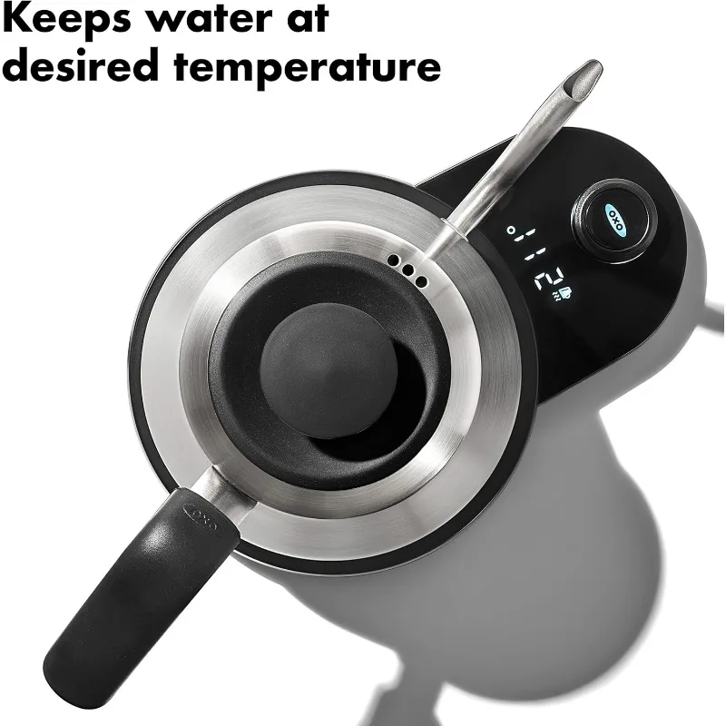 OXO Brew Gooseneck Electric Kettle – Hot Water Kettle, Pour Over Coffee & Tea Kettle, Adjustable Temperature,Built-In Brew Timer