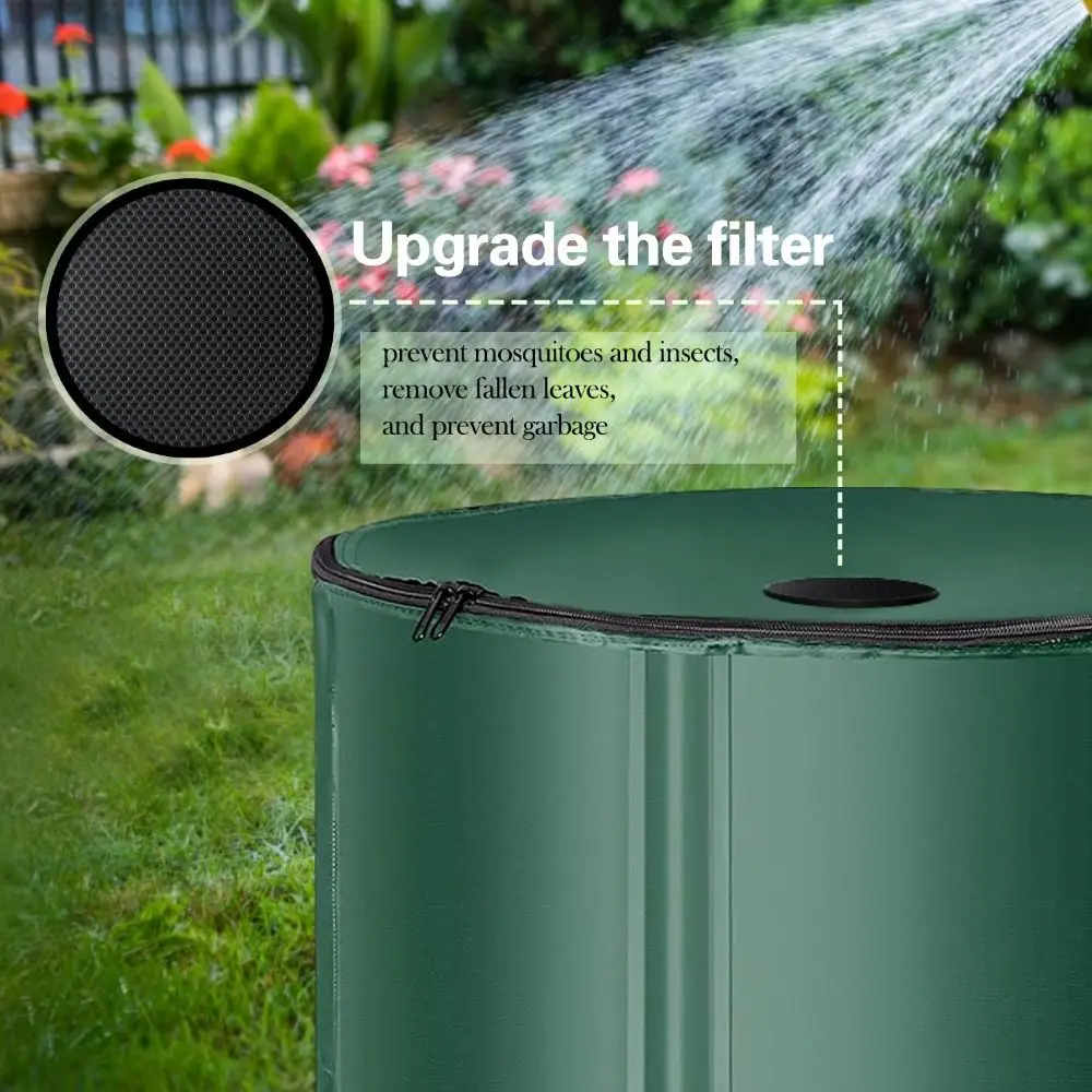 50-500L Collapsible Rain Barrel Durable Foldable Garden Water Storage Tank Flexible with Spigot Water Storage Container
