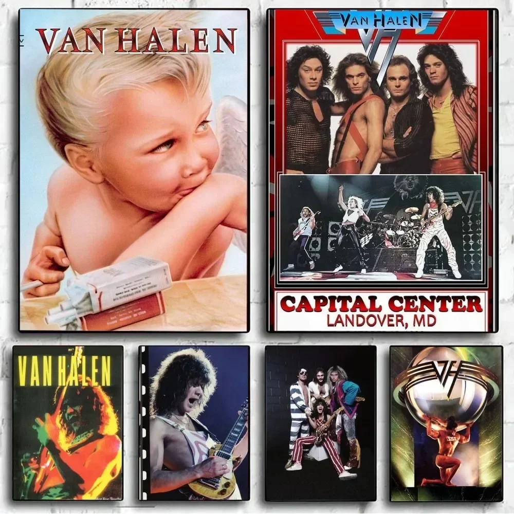 Van Halen Retro-Rock Band Ästhetisches Leinwandgemälde Poster Wandkunst Bild Raumdekoration