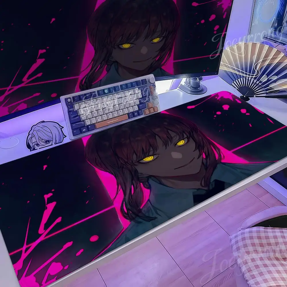 

Коврик для мыши, популярный аниме 1000x500 Taro Sakamoto Days XXL, большой игровой нескользящий офисный коврик для клавиатуры, настольный коврик, бензопила, человек