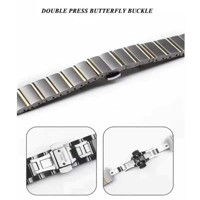 Pasek ze stali nierdzewnej 18 mm do Huawei Watch 5/GT5 Pro 42 mm, metalowy, luksusowy, wygodny pasek na rękę dla kobiet, do Huawei Watch GT6-5-4 41 mm