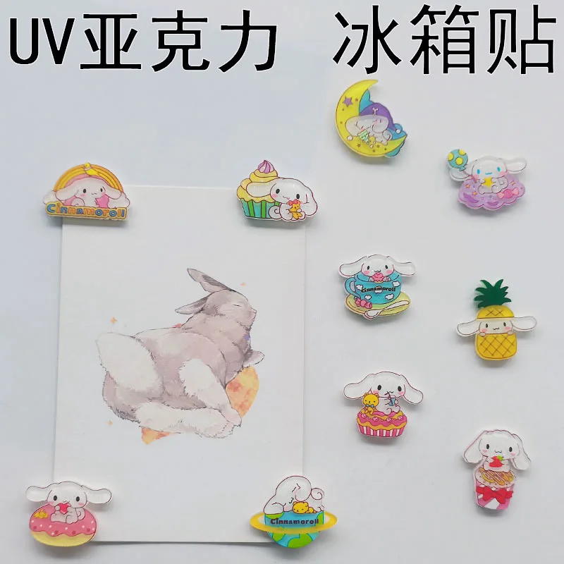 Cute Cinnamon Drawing Board Acrylic Magnet Mini Refrigerator Home Decoration Sticker Magnets Fridge Souvenir Whiteboard Magnets