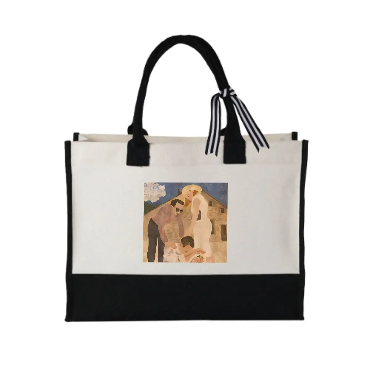 

Дизайн сельского семейного портрета, модная большая вместительная женская сумка-тоут, многоразовая праздничная подарочная сумка