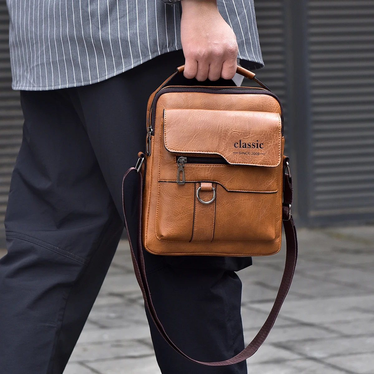 

Men's messenger bag, high-end men's shoulder bag, retro business backpack, men's bag, casual shoulder bag, shoulder bag