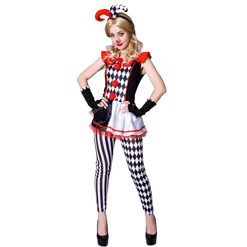 

Women Clown Costume Halloween Costume Naughty Clown Cross Dressing Queen Cosplay