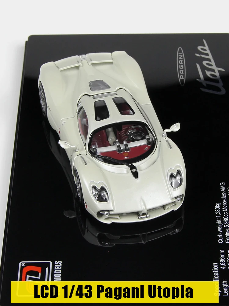 Model LCD w skali 1/43, Pagani Utopia, wykonany z metalu, z możliwością pełnego otwierania, model samochodu sportowego, metalowy model samochodu, do statycznego ekspozycji, Holi. — 2