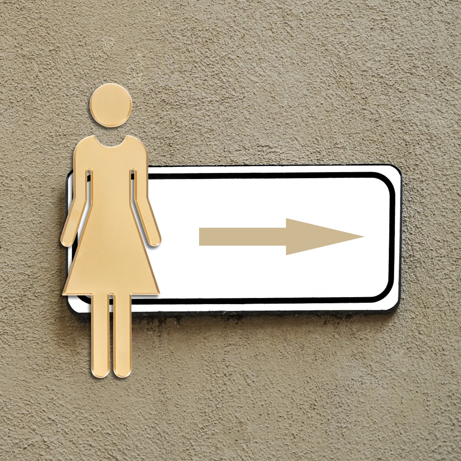 2Pcs Acrylic Washroom Signs Self-Adhesive Toilet Identification Plates Modern Minimalist Design for Office School Public